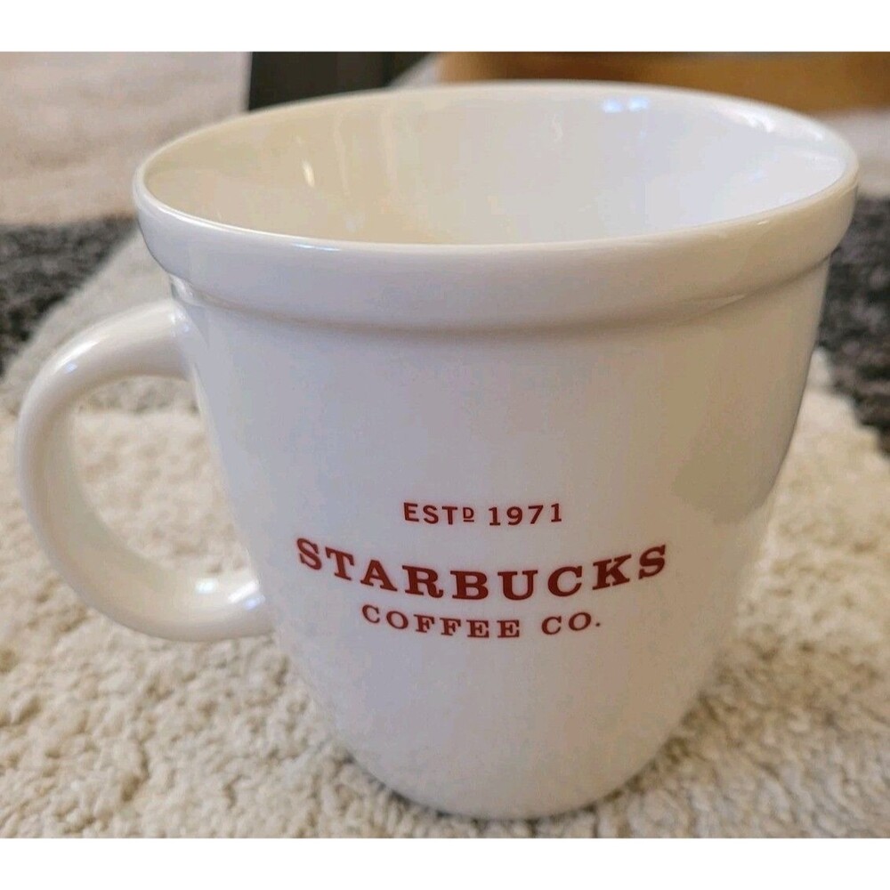 Starbucks Holiday 2007 Abbey Coffee Mug Cup White Red 18fl. oz.